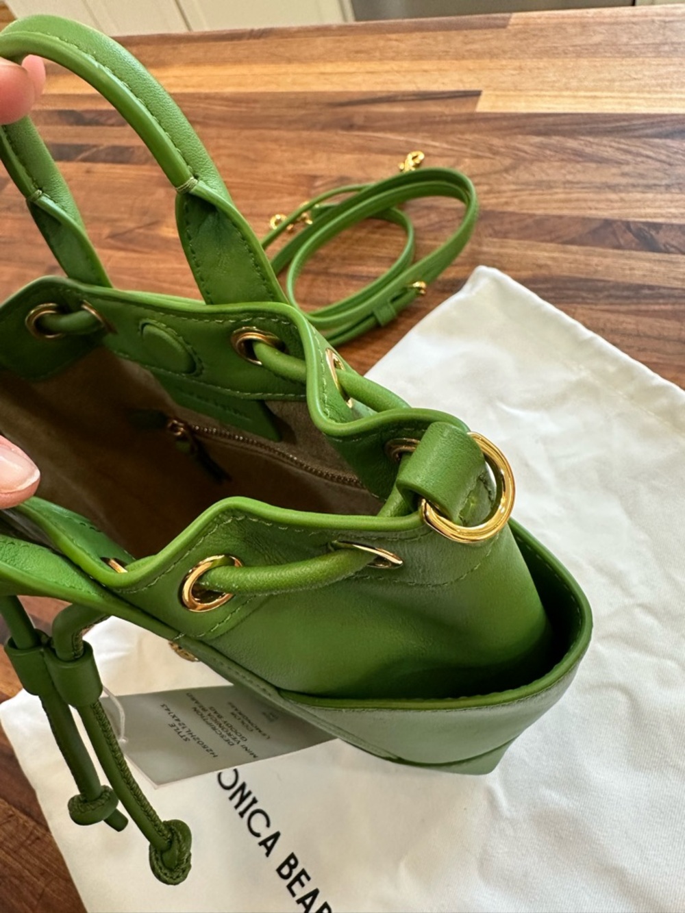 NWT - Veronica Beard - Mini Goody Bag - in Lemon Grass Green - Picture 4 of 15